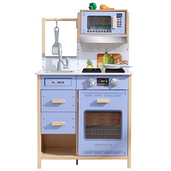 KidKraft Cheerful Chef Blue Wooden Play Kitchen & 5 Accessories