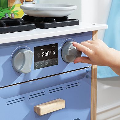 KidKraft Cheerful Chef Blue Wooden Play Kitchen & 5 Accessories
