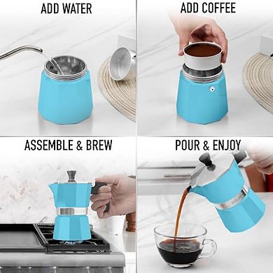 Zulay Kitchen 6 Cup Moka Pot Espresso - Cuban Coffee Maker