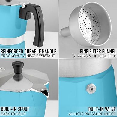 Zulay Kitchen 6 Cup Moka Pot Espresso - Cuban Coffee Maker