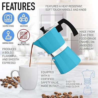 Zulay Kitchen 6 Cup Moka Pot Espresso - Cuban Coffee Maker