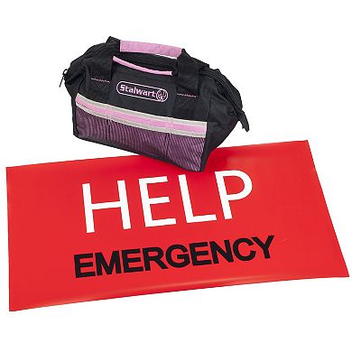 Stalwart 55-piece Roadside Emergency Car Kit, Pink