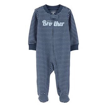 Baby Boy Carter's Striped Little Brother 2-Way Zip Sleep & Play Pajamas