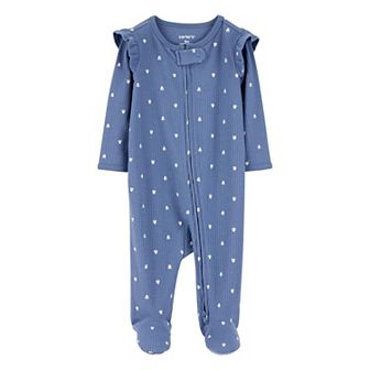 Baby Girl Carter's Mini Floral 2-Way Zip Ribbed Pajamas