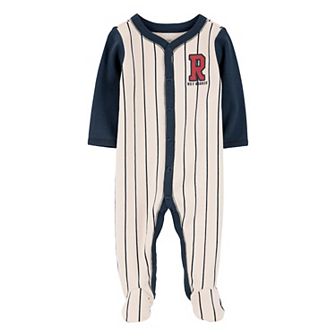 Baby Boy Carter's Baseball Rookie 2-Way Zip Sleep & Play Pajamas
