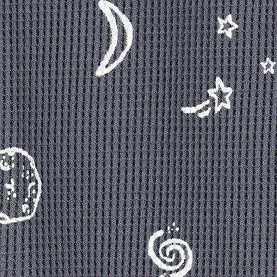 Baby Boy Carter's Space Print 2-Way Zip Thermal Sleep & Play Pajamas