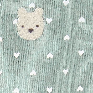 Baby Girl Carter's Bear Polka Dot 2-Way Zip Sleep & Play Pajamas