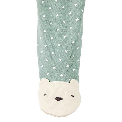 Baby Girl Carter's Bear Polka Dot 2-Way Zip Sleep & Play Pajamas
