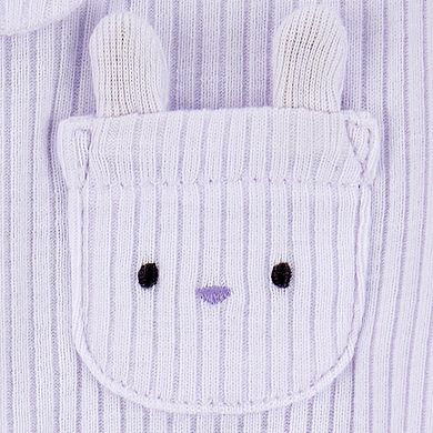 Baby Girl Carter's Bunny 2-Way Zip Ribbed Sleep & Play Pajamas