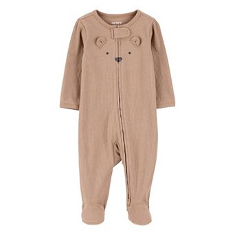 Baby Carter's Bear 2-Way Zip Ribbed Sleep & Play Pajamas