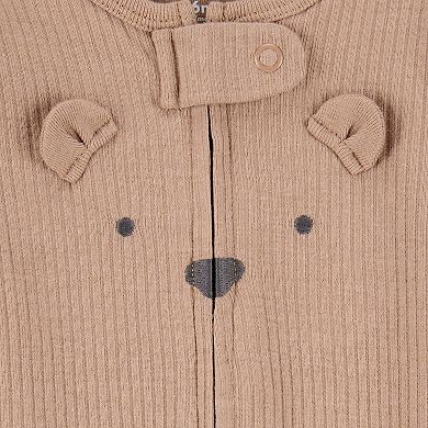 Baby Carter's Bear 2-Way Zip Ribbed Sleep & Play Pajamas