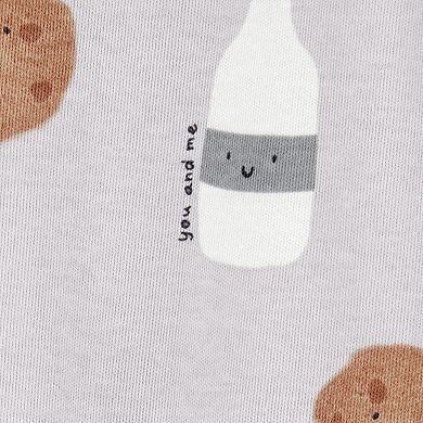 Baby Carter's Milk & Cookies 2-Way Zip Cotton Pajamas