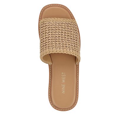Nine West Keller Women's Slip-On Sqaure Toe Casual Sandals