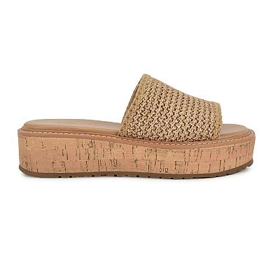 Nine West Keller Women's Slip-On Sqaure Toe Casual Sandals