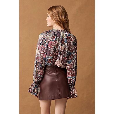Women's NEXT Paisley Print Flare Sleeve Blouse