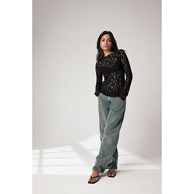 Women's NEXT Slash Neck Lace Top