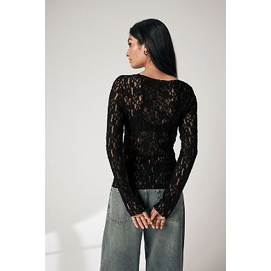 Women's NEXT Slash Neck Lace Top
