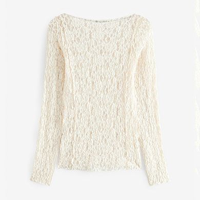 Women's NEXT Slash Neck Lace Top