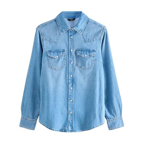 【WV PROJECT】25SS★ Pick Out Denim Shirt Denim Shirt-Mid Vintage Denim (Mid Wash) | Boden UK