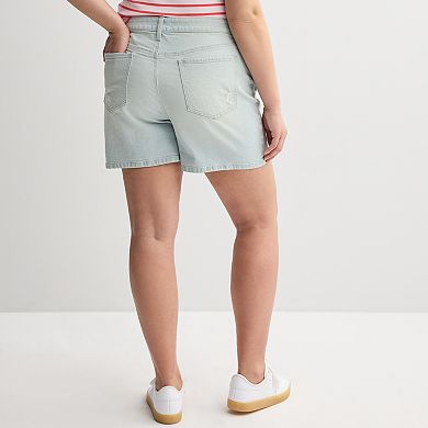 Juniors' Plus Size SO® High-Rise 90s Loose Fit Jean Shorts