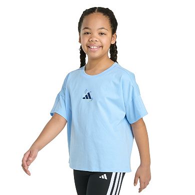 Girls adidas Short Sleeve Drop Shoulder Tee