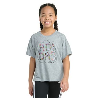 Girls adidas Short Sleeve Drop Shoulder Tee