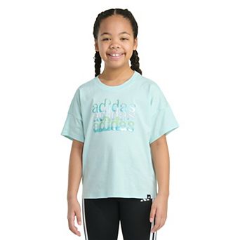 Girls adidas Short Sleeve Drop Shoulder Tee
