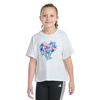 Girls adidas Short Sleeve Drop Shoulder Tee