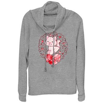 Women's Strawberry Shortcake Custard Wreath Cowlneck Graphic Lightweight Long Sleeve