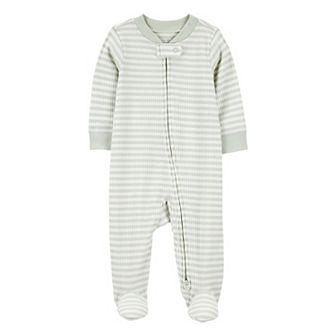Baby Carter's Striped 2-Way Zip Ribbed Sleep & Play Pajamas
