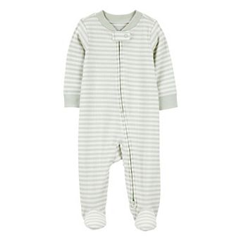 Baby Carter's Striped 2-Way Zip Ribbed Sleep & Play Pajamas