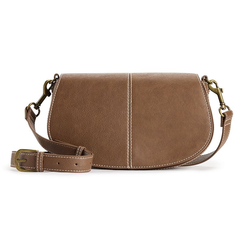 Sonoma Goods For Life® Ariana Rounded Flap Crossbody Bag, Toffee