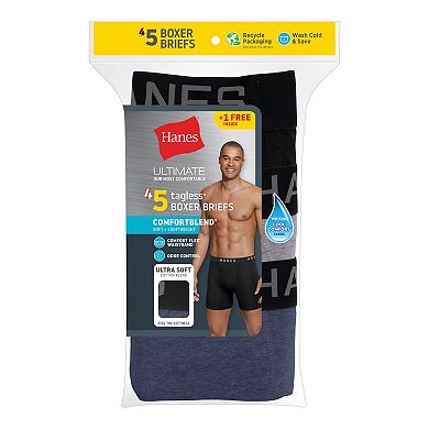 Men's Hanes® 4 + 1 Bonus Pack ComfortBlend Fresh IQ Boxer Briefs