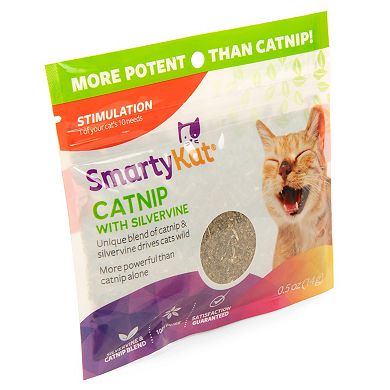 SmartyKat Catnip with Silvervine Cat Attractant Resealable Pouch