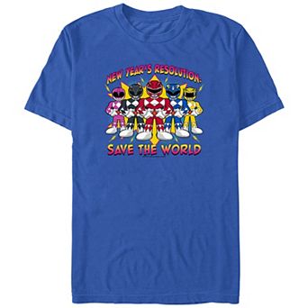 Men's Power Rangers New Year's Resolution Save The World Graphic Tee