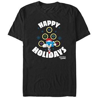 Men's Sonic The Hedgehog Happy Holidays Graphic Tee