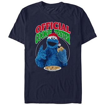 Men's Sesame Street Official Christmas Cookie Tester Graphic Tee