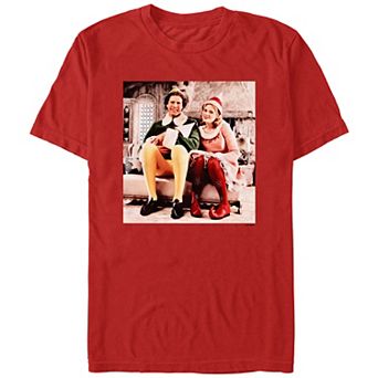 Men's Elf Buddy And Jovie Portrait Graphic Tee