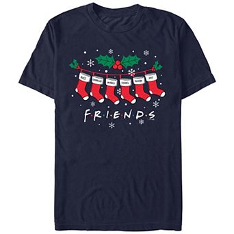 Men's Friends Christmas Stockings Graphic Tee