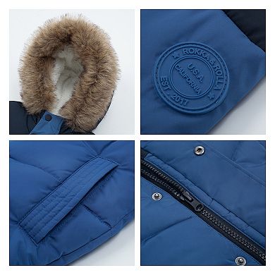 Toddler Boys' Rokka&rolla Fleece Lined Puffer Jacket Coat