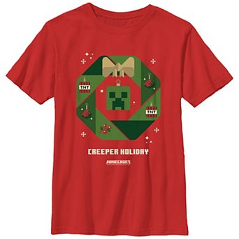 Boys 8-20 Minecraft Creeper Holiday Graphic Tee