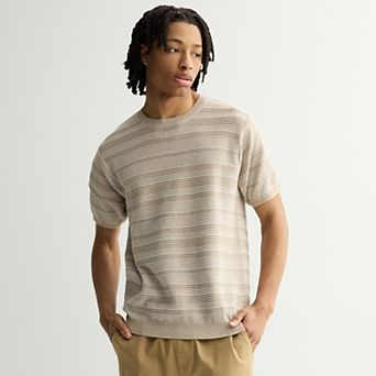 Men's Retrofit Short Sleeve Textured Sweater Tee