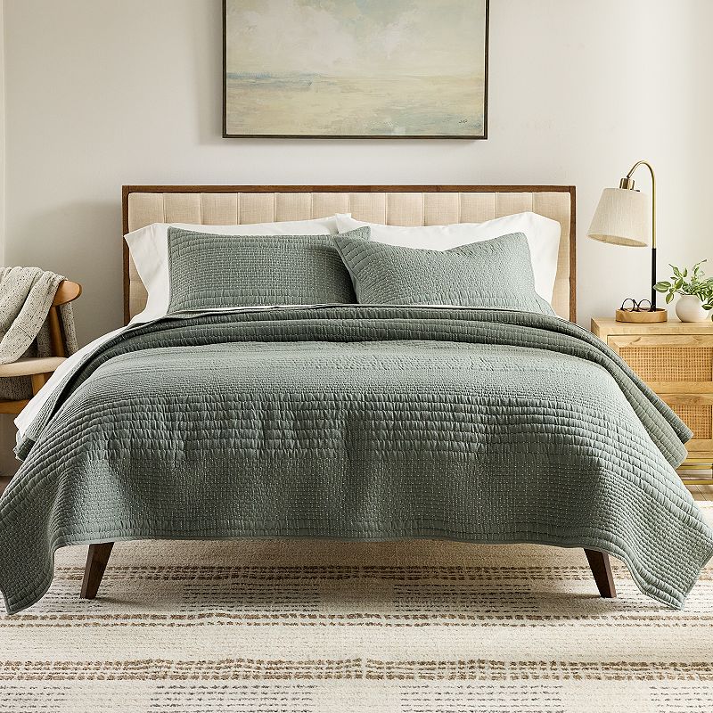 Sonoma Goods For Life® Bozeman Stitch Quilt Set, Bozeman Stitch Green