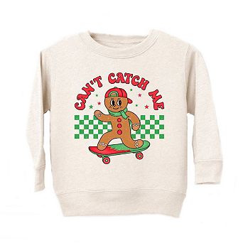 Gingerbread Man Skateboard Toddler Graphic Sweatshirt