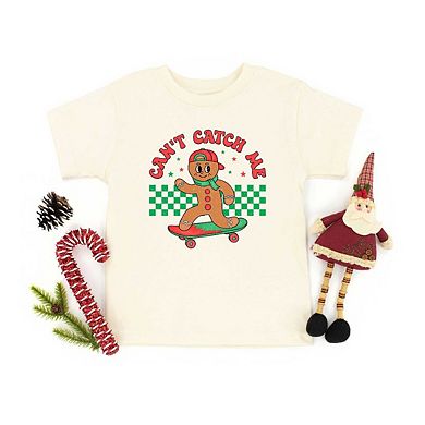 Gingerbread Man Skateboard Toddler Short Sleeve Graphic Tee
