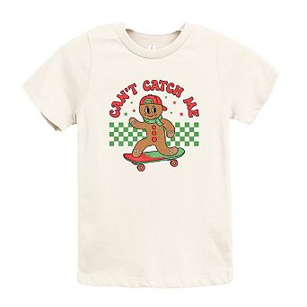 Gingerbread Man Skateboard Toddler Short Sleeve Graphic Tee