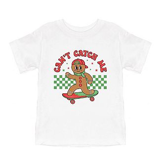 Gingerbread Man Skateboard Toddler Short Sleeve Graphic Tee