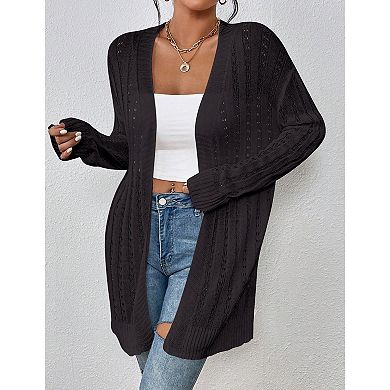 Womens Crochet Cardigans Long Sleeve Open Front Kimonos Boho Summer Cardigan Sweater Cover Up