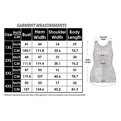 Women's Plus Size Sequin Tank Top Sleeveless Sparkle Blouse