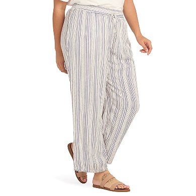 Plus Size AB Studio Elastic Waist With Faux Tie Pull On Pants